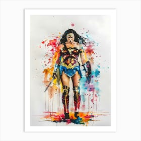 Wonder Woman From Dc Comic Watercolor Art Print