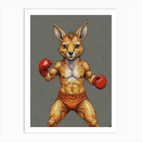 Kangaroo Boxing Art Print