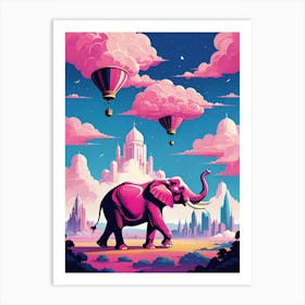 Pink Elephant In The Sky Art Print