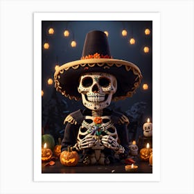 Day Of The Dead Skeleton 4 Art Print