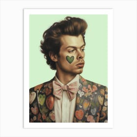 Harry Styles Heart Collage 4 Art Print