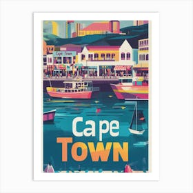 Aihrgdesign A 1970s Inspired Travel Poster For Cape Town 2 Art Print