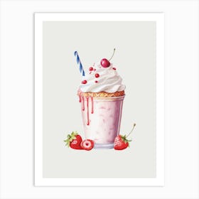 Strawberry Milkshake Art Print