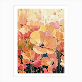 Gustav Klimt Print Klimt Poster Klimt Exhibition Poster Painting Night Poppies Wildflower Garden Pink Full Art Print