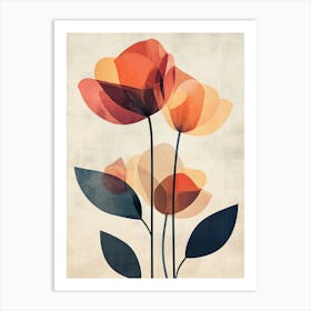 Abstract Flowers Canvas Print 3 Art Print