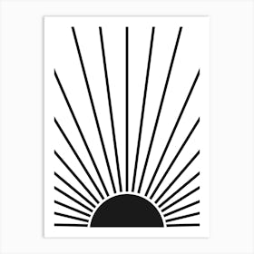 Sun Black And White Art Print