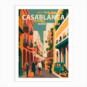 Casablanca Morocco Retro 1 Art Print