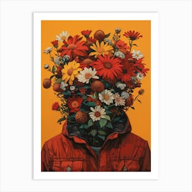 Flowers On The Head Art Print