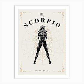 Scorpio Zodiac Celestial Woman Art Print