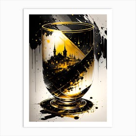 Gold And Black Painting Art Print