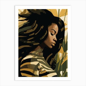 Girl With Long Hair Art Print