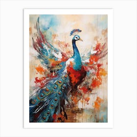 Peacock Abstract Expressionism 2 Art Print