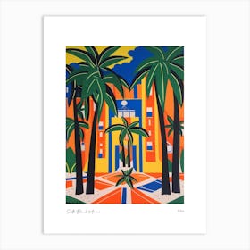South Beach Miami Usa Matisse Style 1 Watercolour Travel Poster Art Print
