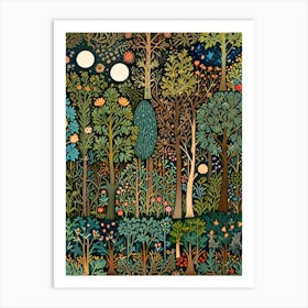 William Morris Forest At Night 9 Art Print