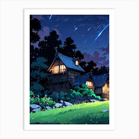 Night Sky Anime aesthetic 16 Art Print