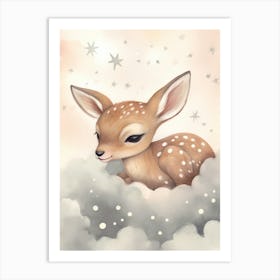 Sleeping Baby Deer 2 Art Print