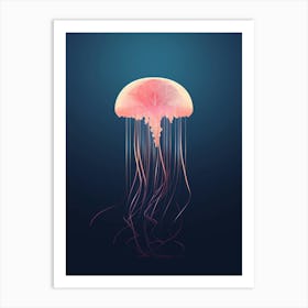 Jellyfish Minimalist Abstract 4 Art Print