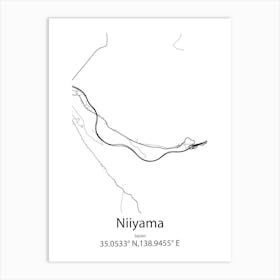 Niiyama,Japan Minimalist Map Art Print