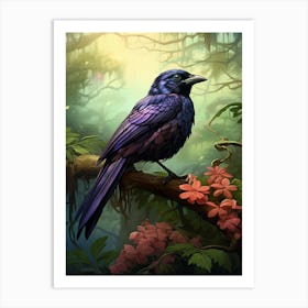 Vivid Canopy: Purple-Throated Fruitcrow Wall Print 1 Art Print