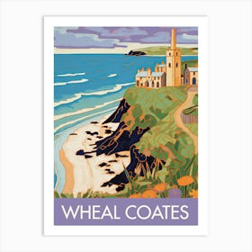 Wheal Coates Beaach England Travel Print Painting Cute Art Print