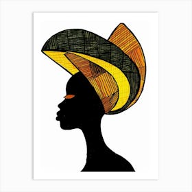 African Woman With Hat Art Print