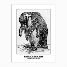 Penguin Preening Their Feathers Poster 3 Art Print