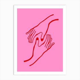 Two Hands Touching Each Other 1 Art Print