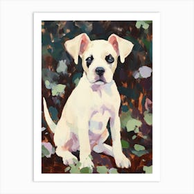 A Boston Terrier Dog Painting, Impressionist 2 Art Print