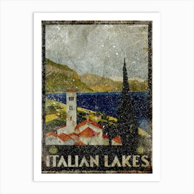 Vintage Travel Poster ― Italian Lakes Travel Poster Art Print