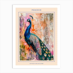 Kitsch Peacock Collage 6 Poster Art Print