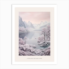 Dreamy Winter National Park Poster  Fiordland National Park New Zealand 4 Art Print