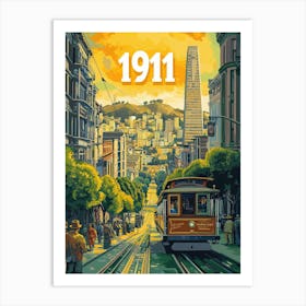 Aihrgdesign A Retro Travel Poster Of San Franciscos First Ele F16a474c 277f 4003 B467 646c95d27fbe 1 Art Print