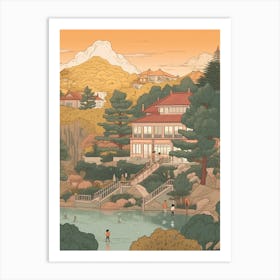 Seoul South Korea Travel Illustration 1 Art Print