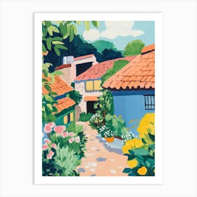 Summer at Home Gouache Painting Art Print