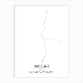 Bedourie,Australia Minimalist Map Art Print