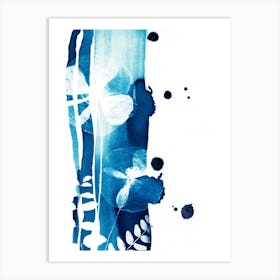 Blue And White Watercolor Popppy Art Print