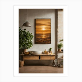 Sunset Over The Ocean 1 Art Print