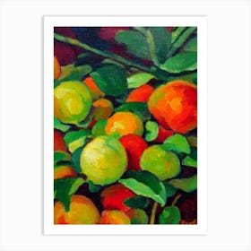 Rambutan 2 Fruit Vibrant Matisse Inspired Painting Fruit Art Print