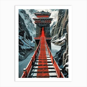 Red Bridge 1 Art Print