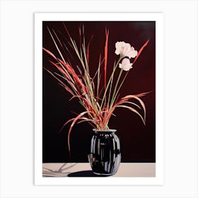 Bouquet Of Japanese Silver Grass Flowers, Autumn Fall Florals Painting 2 Art Print