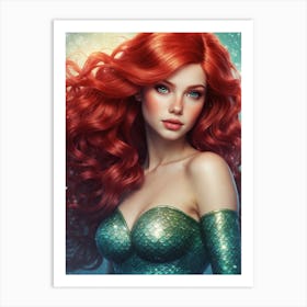 Ariel - The little mermaid, disney movie art work Art Print