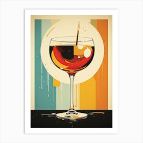 Cocktail In A Glass, Mid century Art Print