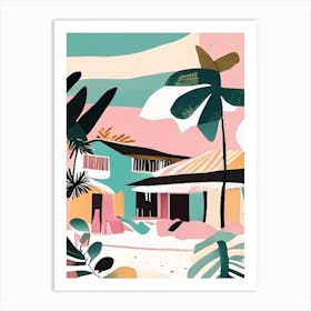 Koh Phayam Thailand Muted Pastel Tropical Destination Art Print