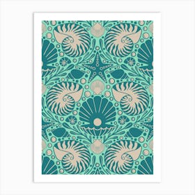 Shell Damask Art Print