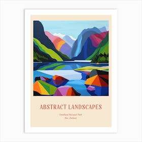 Colourful Abstract Fiordland National Park New Zealand 4 Poster Art Print