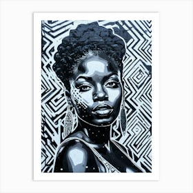 Graffiti Mural Of Beautiful Black Woman 284 Art Print