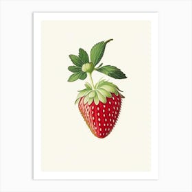 Strawberry Plant,, Fruit, Marker Art Illustration 3 Art Print