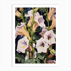 Canterbury Bells 3 Flower Painting Art Print