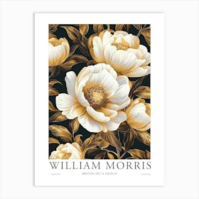 William Morris Prints White Flowers William Morris Exhibition Print Yellow Gold Poster Vintage Art Print