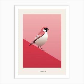 Minimalist Sparrow 1 Bird Poster Art Print